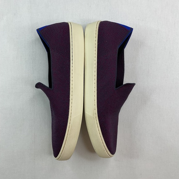 Rothys The Sneaker Eggplant Purple Knit‎ Slip On Shoes Men Sz 9 Women Sz 10.5